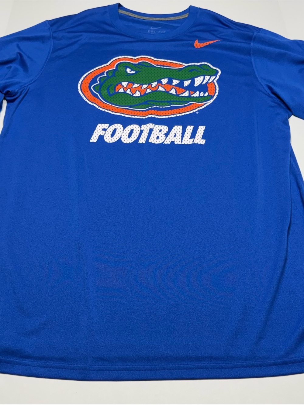 Nike Royal Blue Florida Gators Football Tee with Orange & Green Logo